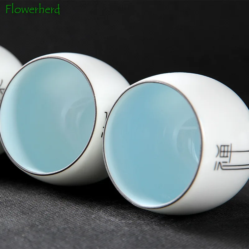 Чайный набор кунг-фу чайная чашка керамическая Современная Белая Фарфоровая