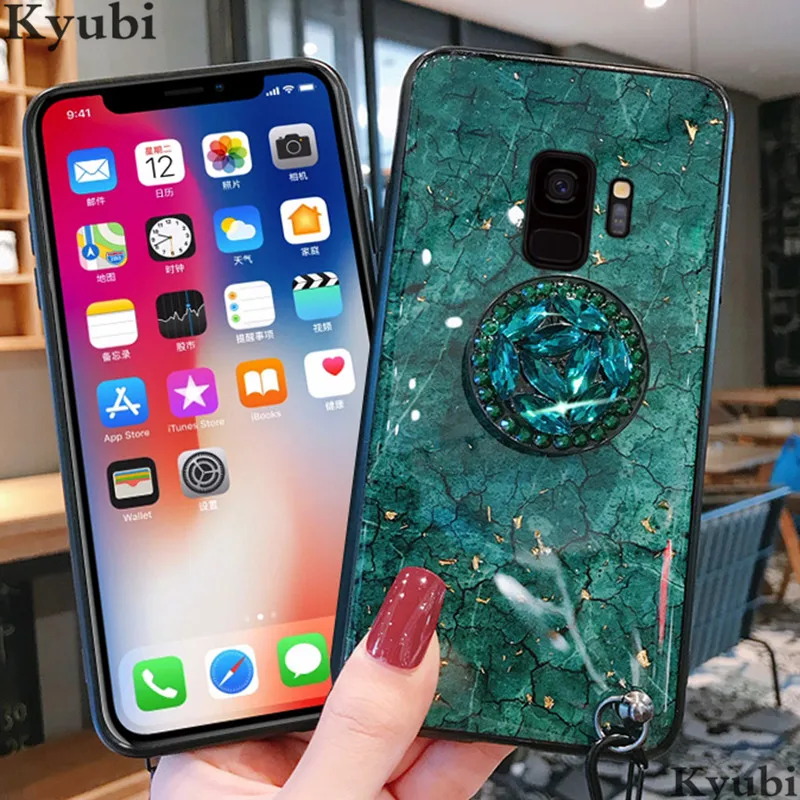Satnd чехол для samsung Galaxy A6 A8 плюс A7 A9 A5 A6S A8S глянцевый чехол для samsung Galaxy A10 A20 A30 A40 A50 A60 A70