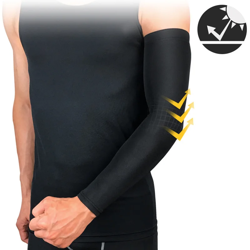 1pc Compression Basketball Arm Sleeves Sun UV Protection Volleyball Elbow Pads Outdoor Sports Running Cycling Warmers | Спорт и
