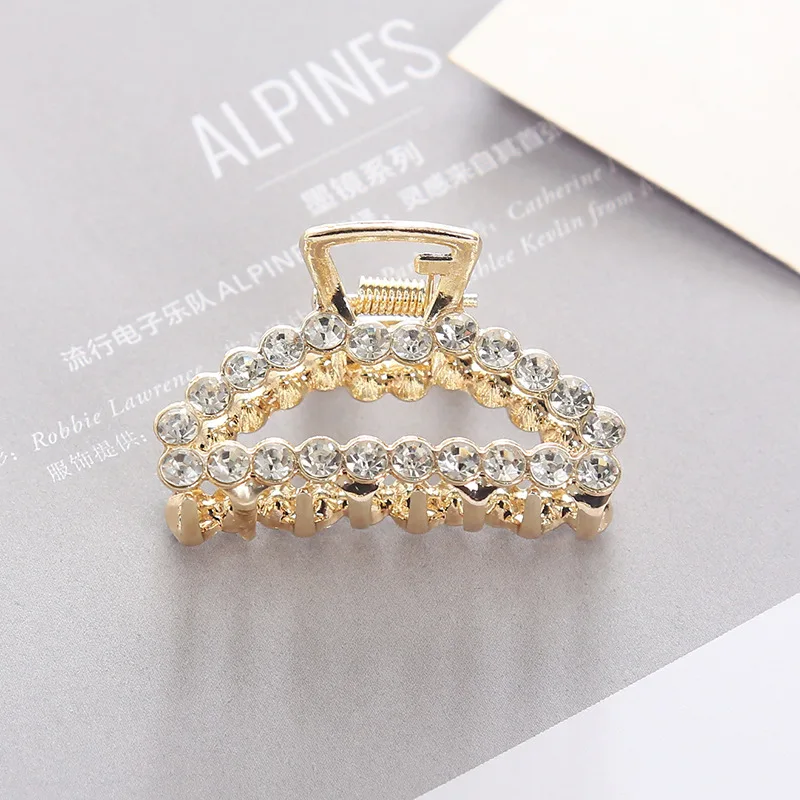 3 1Pc Geometric Pearl Hair Clip Crab Claw For Women Girls Hollw Full Rhinestone Metal Hair Claws Heart Fashion Hair Accessorie - Цвет: 3