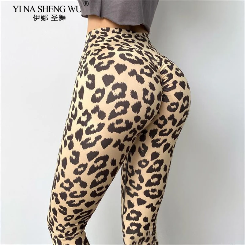 

Gym Squat Workout Women Legging Leopard Pattern Print High Waist Yoga Pants Female Quick-Drying Scrunch Butt Fitness Tight Pant