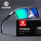 Мужские солнцезащитные очки KDEAM, классические поляризационные зеркальные очки с плоским верхом, UV400, с футляром