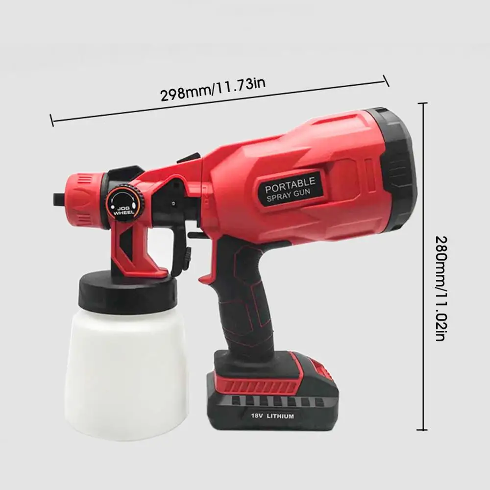

Electric Spray Gun 18V Rechargeable 550W Cordless Spray Gun Paint Sprayer 800ml Household Paint Sprayer High Pressure Gun