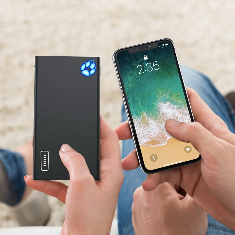 INIU 10000 мА/ч, а, внешний аккумулятор, двойной, 2 USB, портативное зарядное устройство, внешний аккумулятор для iPhone X, Xiaomi Mi, телефон, повербанк, внешний аккумулятор