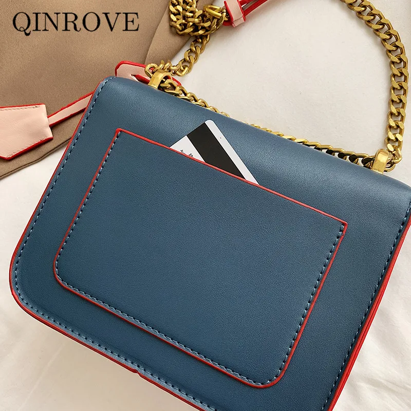 

With Chains Shoulder Bag For Women 2020 Fashion PU Leather Front Flap Clutch Bag Lady Casual Stylish Mini Handbag New Arrival