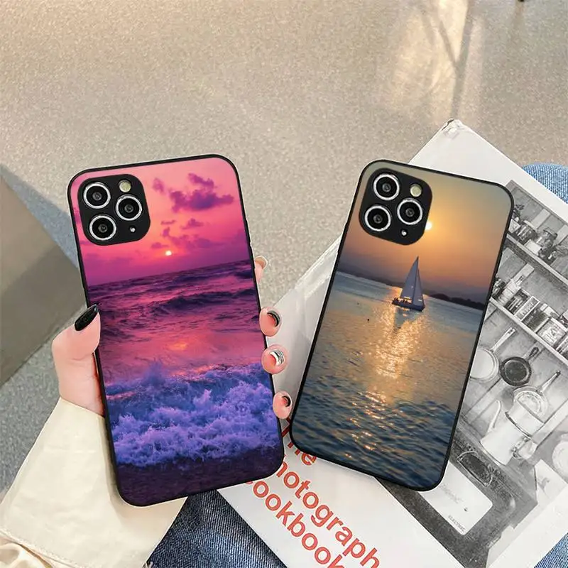 

Tropical Beach Sea Sunset Print Phone Case Phone Case For iPhone 6 7 8 Plus 11 12 ProMax X XR XS SE Max Back Cover