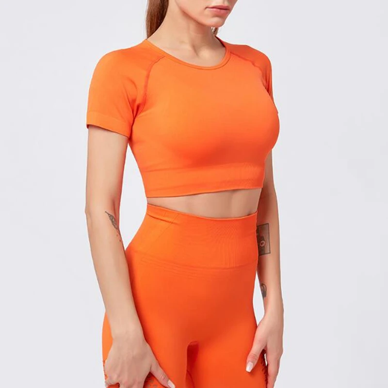 Весенний женский сетчатый бесшовный комплект для йоги спортивный костюм фитнеса