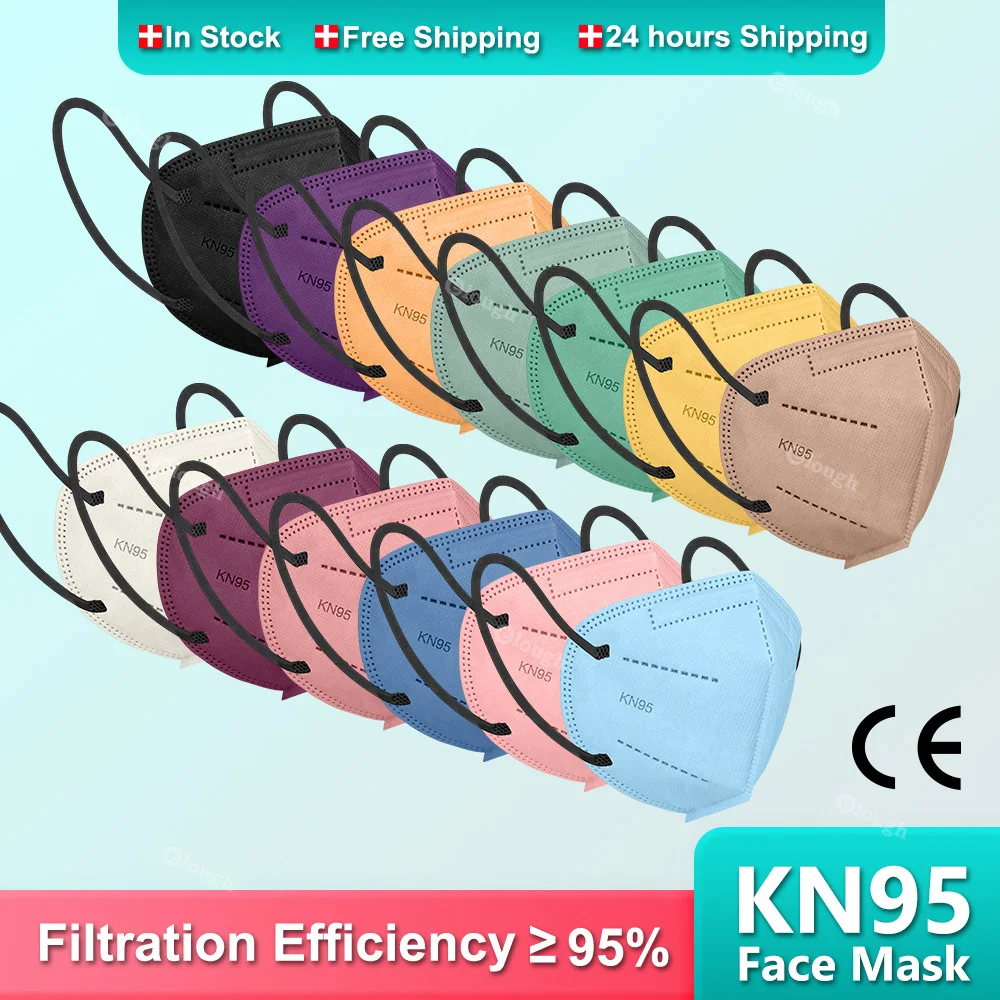 10-200 шт. ffp2 черные маски kn95 mascarillas fpp2 одобренные цвета morandi маска 5ply защитная kn95mask |