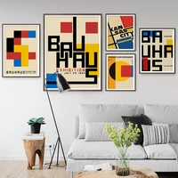 bauhaus posters abstract geometric canvas painting decoration mid century wall art printing for gallery living room home decor