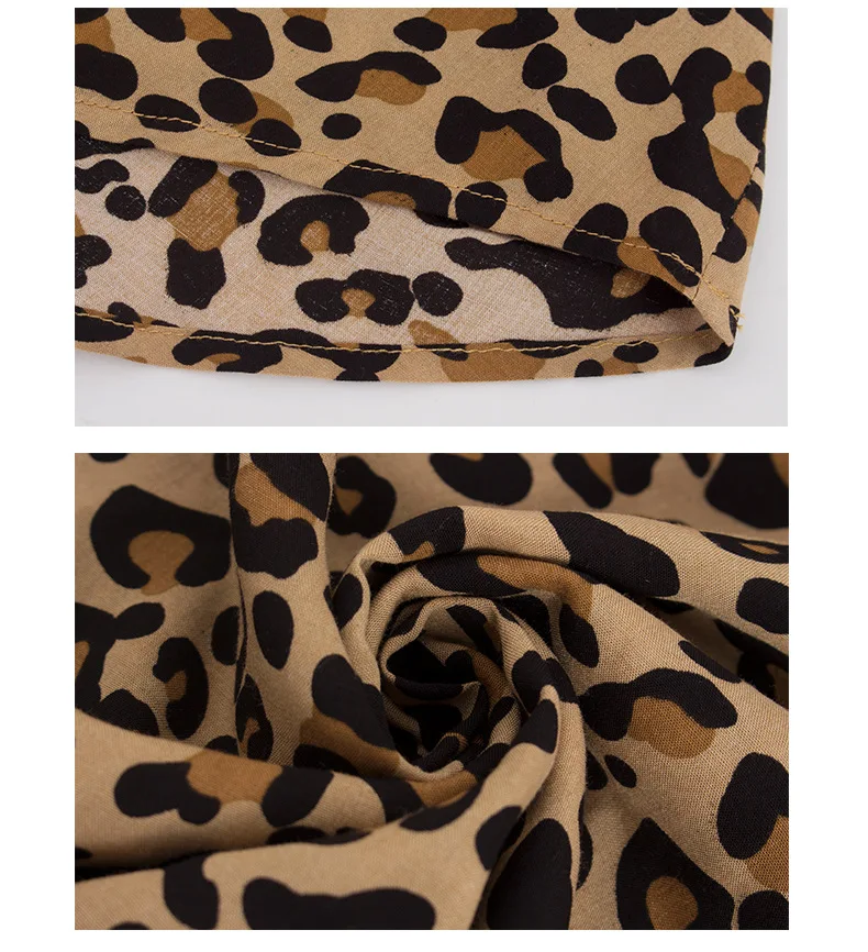 

Casual Spring Long Sleeve Leopard Print Dress for Women Slim Mid-Calf Dresses Vestdios