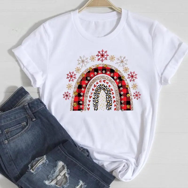 

Clothes Women Merry Christmas 90s Lovely Style Trend T-shirts Cartoon Fashion Top Graphic New Year Tshirt Holiday Female Tee