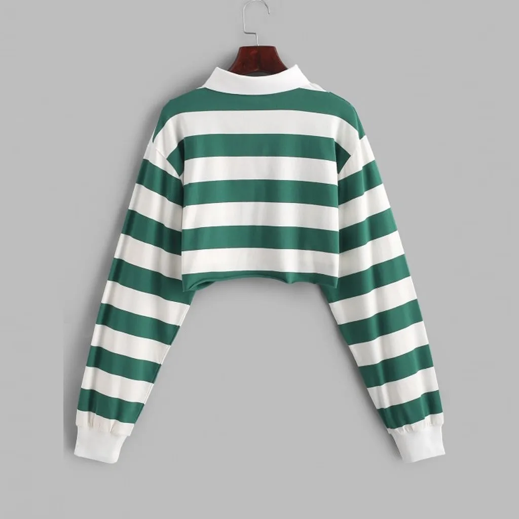 Womens Color Stripe Button Long Sleeve Pullover Hoodies Sweatshirt Tops Blouse Las Mujeres Sweetshirts Спортивный Костюм Женск