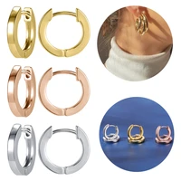 aoedej simple style hoop earring copper round earring for women girls rose gold sliver color dangle small circle hoop earrings