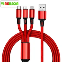hot sell 3 in 1 micro usb type c charger cable multi usb port multiple usb charging cable usbc mobile phone cables for samsung