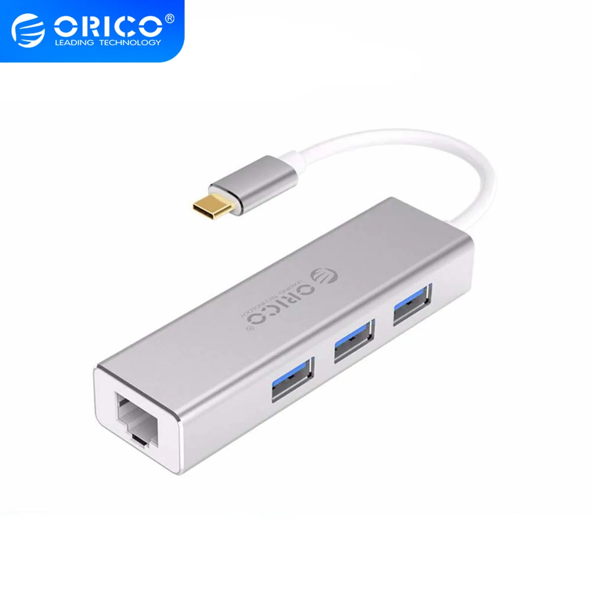 ORICO USB Ethernet Тип C к RJ45 концентратор для ноутбука мобильный телефон из алюминиевого