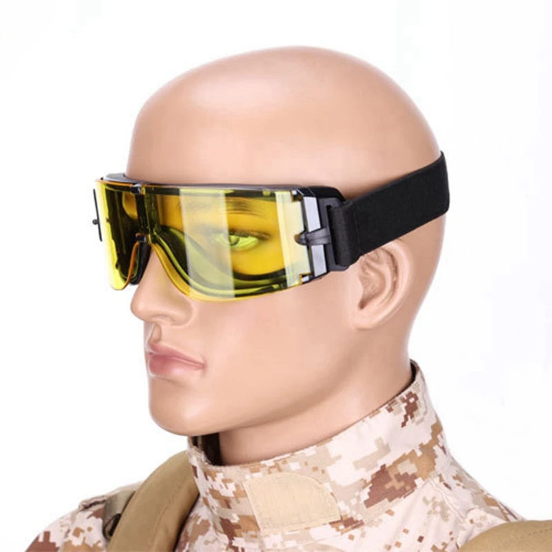

Tactical Military Bulletproof Sun Glasses Outdoor Goggles Shooting Cs Riding Mountaineering Polarized Three Sets Of Lenses