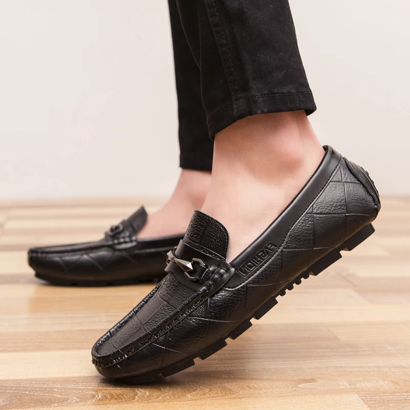 Классические мужские туфли Мягкая дышащая повседневная обувь из натуральной