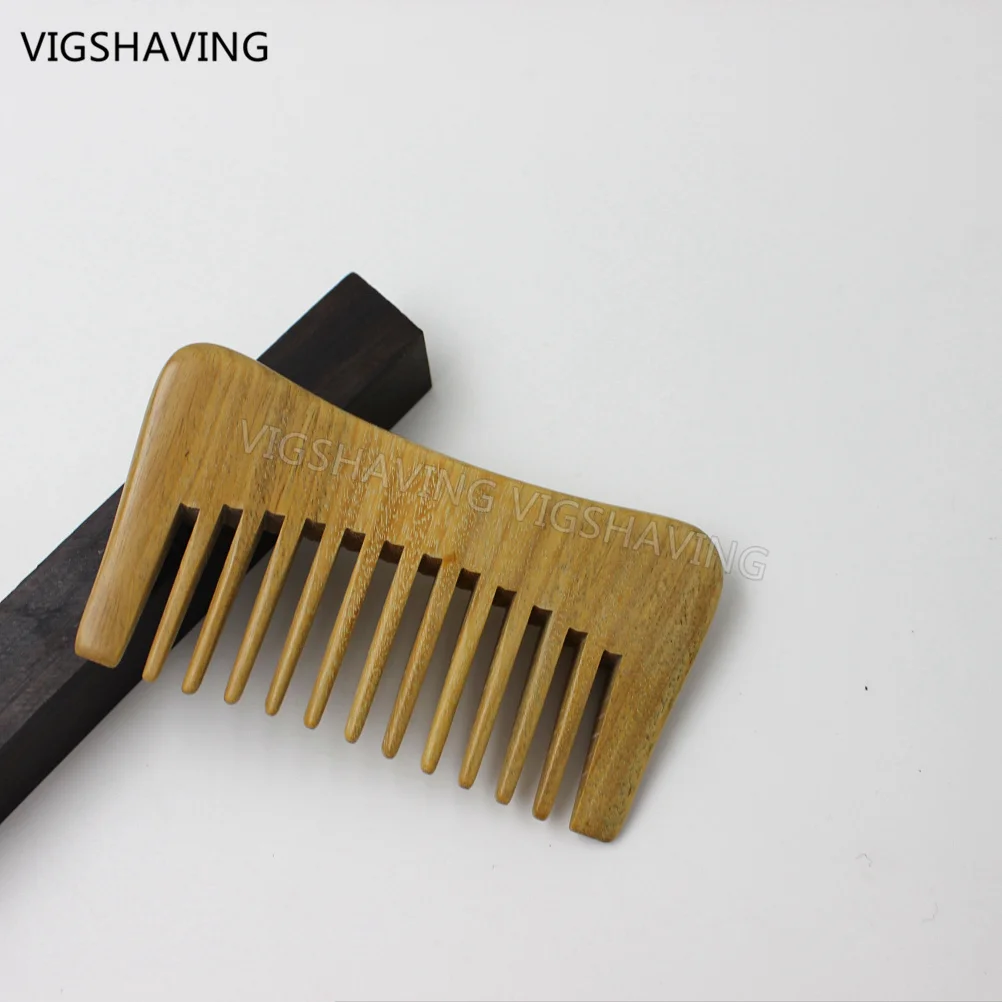 

Hair Styling Tool Natural Green Sandalwood Wide Tooth Pocket Wood Beard Comb