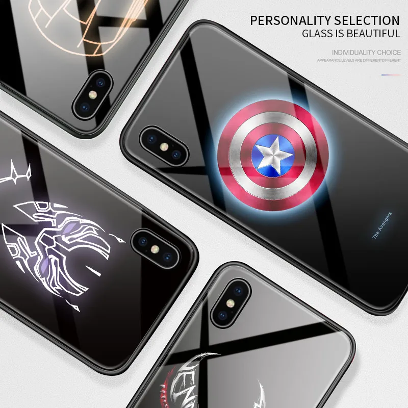 Для OPPO A73 A75 A75s F5 Plus Молодежный светящийся чехол Мстители Marvel пантера Веном в
