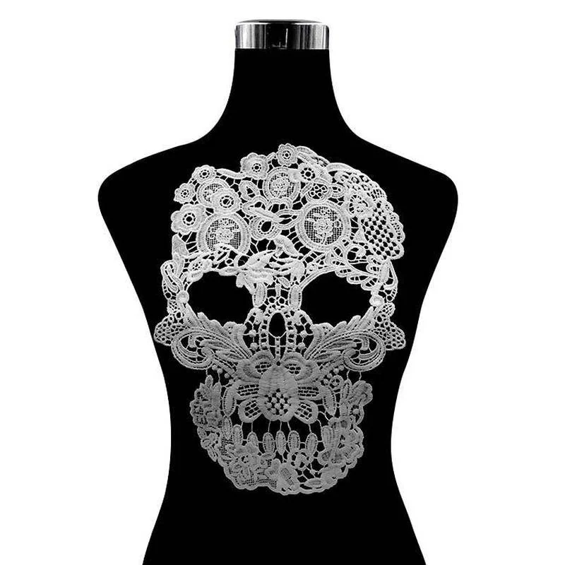 

1Pc Black Flower Neckline Collar Lace Skull 3D Hollow Applique Fabric DIY Clothing Home Textiles Sewing Accessories
