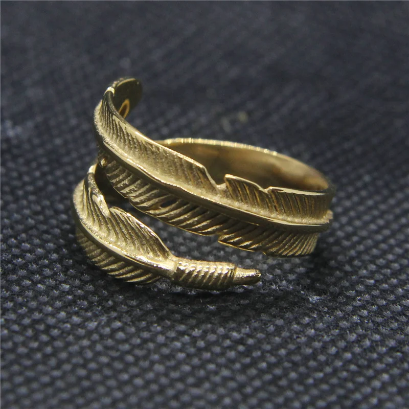 Прямая поставка 7-13 Золотое кольцо из нержавеющей стали 316L Крутое мужское для