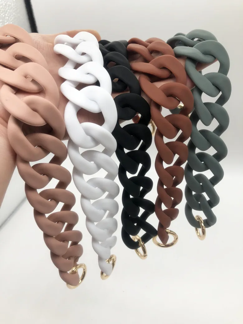 

Hardware Acrylic Wrap Chain green handbag straps colorful buckle crosbody replacement strap for handbag crystal rhineston chain