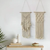 macrame boho tapestry with tassel cotton rope handwoven wall hanging tapestries for living room bedroom home decoration