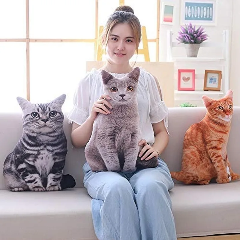 Подушка в форме кошки 3D Tabby Hug плюшевая игрушка для милая 2019 Прямая поставка