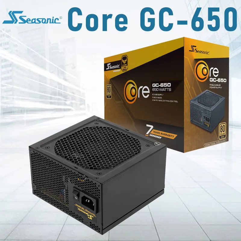 

Seasonic CORE GC 650W Power Supply Rated 650W 100-240V PFC 140mm 24pin Gold Gaming PC Power Supply For Intel AMD ATX Computer