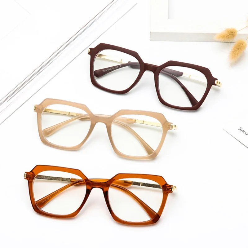 

Unisex Retro Clear Lens Glasses Frame Trendy Women Anti-blue Light Glasses Myopia Frame Square Transparent Flat Mirror Oculos