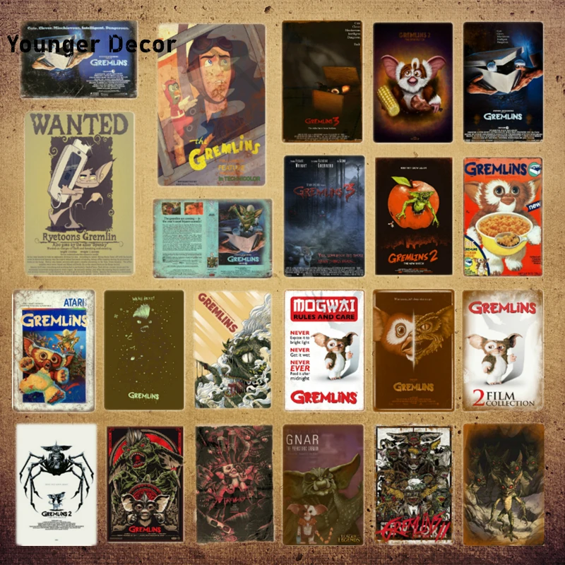 Классический постер с героями мультфильмов Gremlins Gizmo металлические знаки