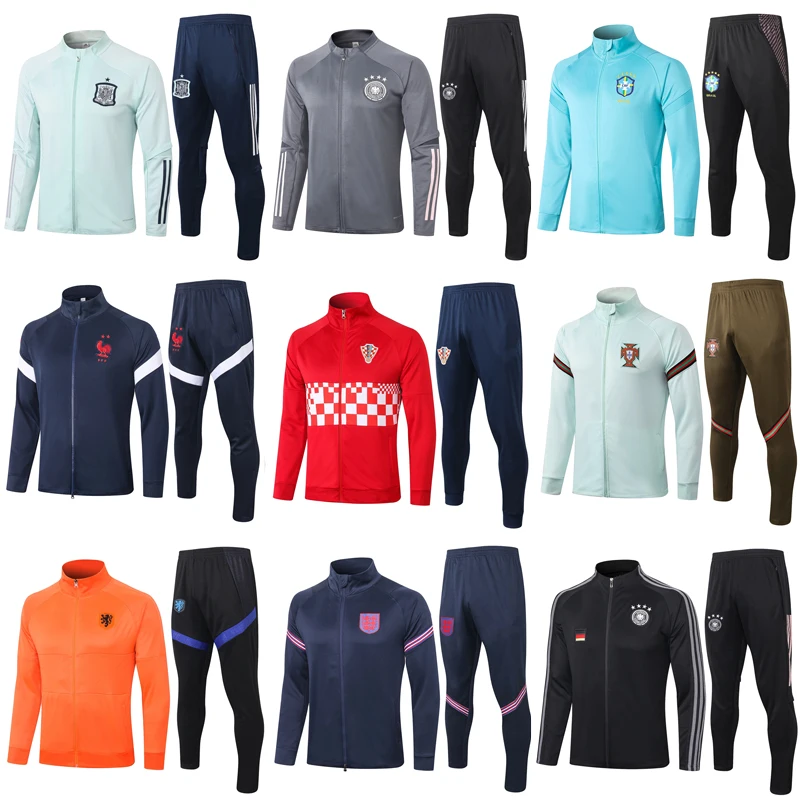 

Nouveau survetement foot veste pour les 20-21 saison football France, Portugal, Croatie, CorÃ©e Du Sud formation veste costume HO