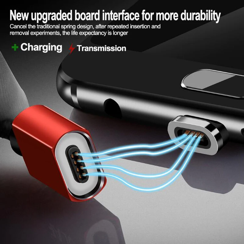 3A светодиодный магнитный кабель usb type-C для iPhone X, XR, 8, 7 Plus, Micro USB плетеные провода для samsung, Xiaomi, магнитный кабель для зарядного устройства