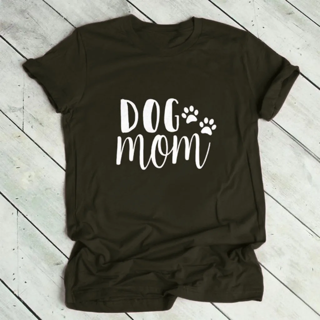Женские футболки с принтом собаки и мамы женская футболка круглым вырезом
