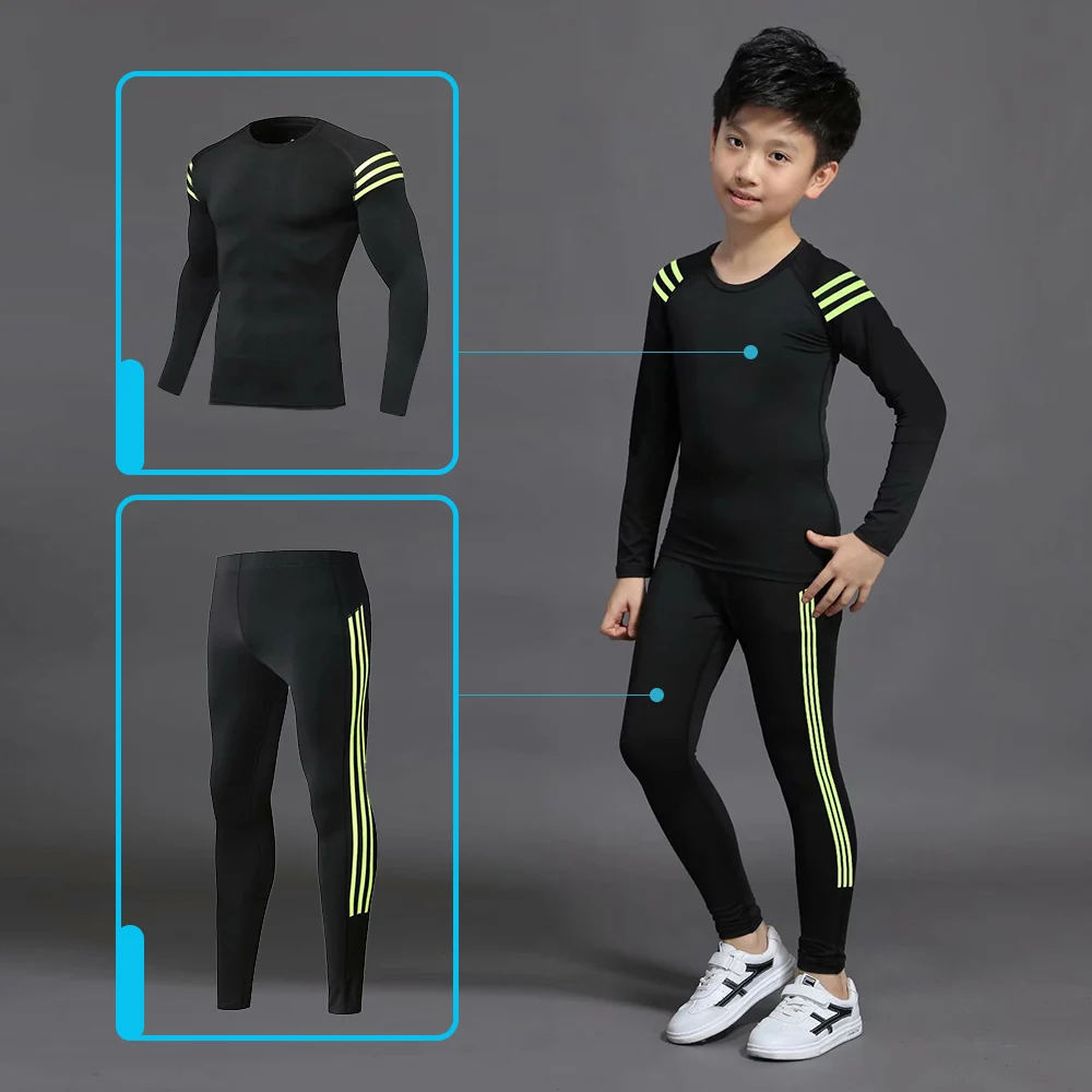 

2021 Boys Winter Thermal Underwear Sets Children Anti-Microbial Stretch Kids Thermo Underwear Boy Warm Clothing Long Pants Johns