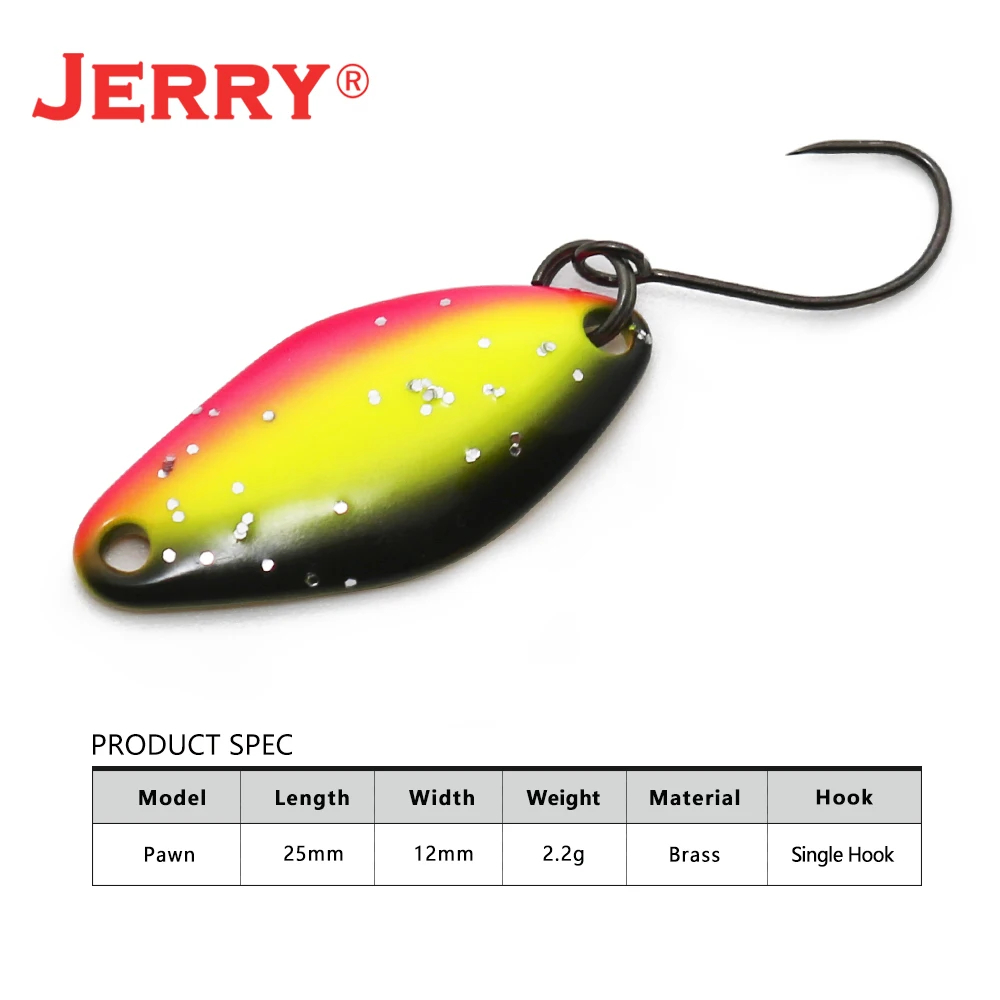 Jerry Pawn Area Trout Spinning Fishing Lure UL Artificial Metal Spoon 2.2g UV Coating Glitter Hard Lure Lake Fishing Tackle