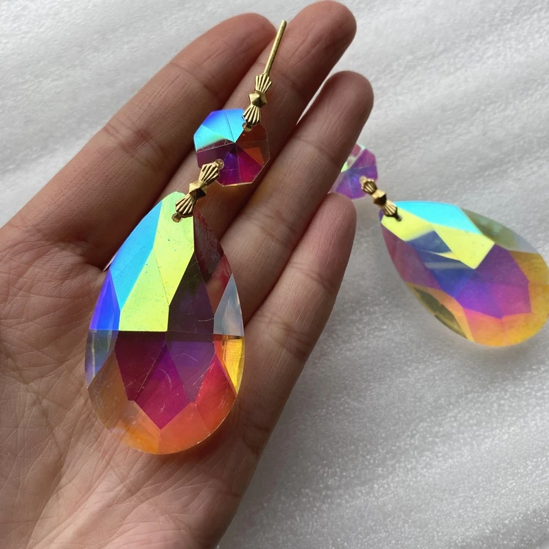 20 шт./лот Lustre de cristal 50 мм кристалл каплевидной формы AB украшения кристаллы для