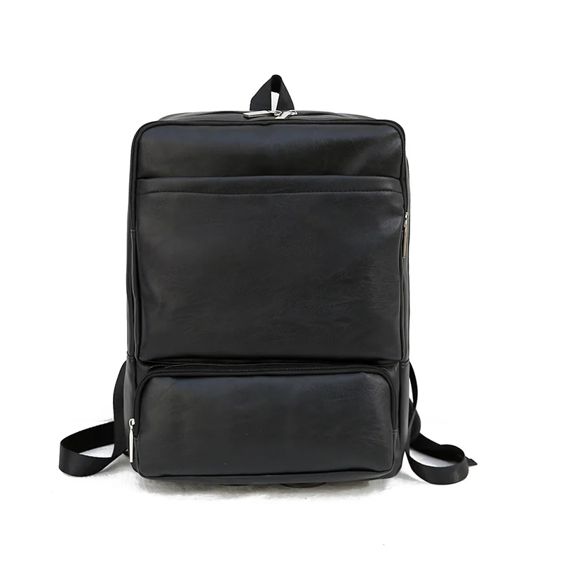 Korean fashion PU leather shoulder leisure simple computer bag travel backpack | Багаж и сумки