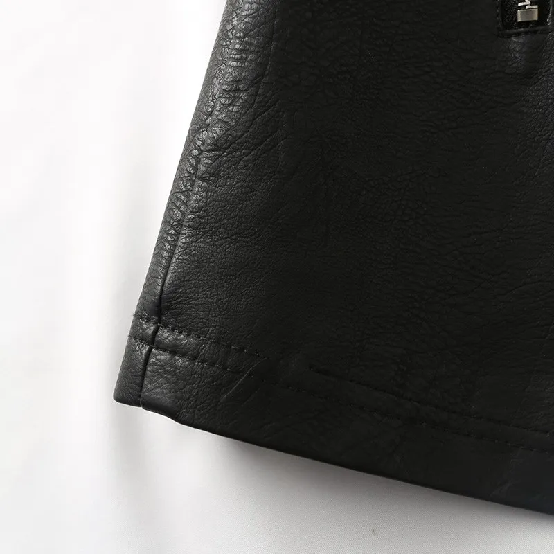 

Alldoke Black Pu Leather Mini Skirts Women Vintage Zipper Sashes A-line High Waist Skirt Ladies Sexy Solid Skirts Femme Jupe