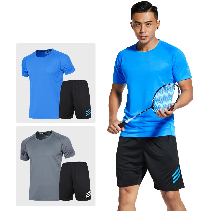 

Running T Shirt Sport GYM Tshirt Short Sleeve Football Basketball Tennis Shirt Quick Dry Fitness Sports Set Suits Sportswear