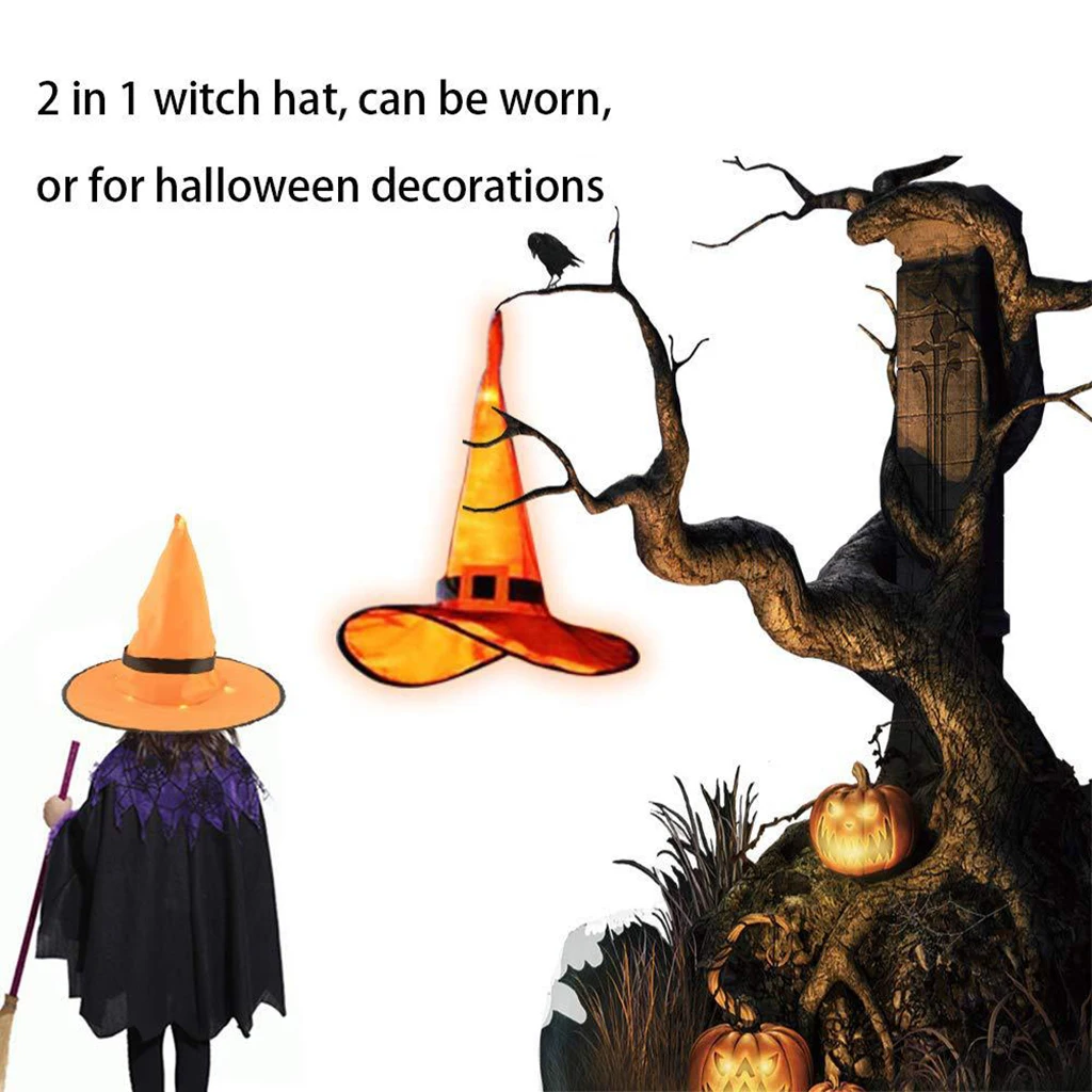 Гирлянда на хэллоуин (36 светодиодов цветная ведьмайская шляпа) гирлянда