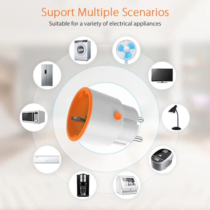 Смарт-розетка Tuya ZigBee 3 0 16 А с голосовым управлением