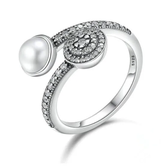 

925 пробы серебряные светящиеся Регулируемые кольца pandora для женщин Аутентичные Изящные подарочные украшения