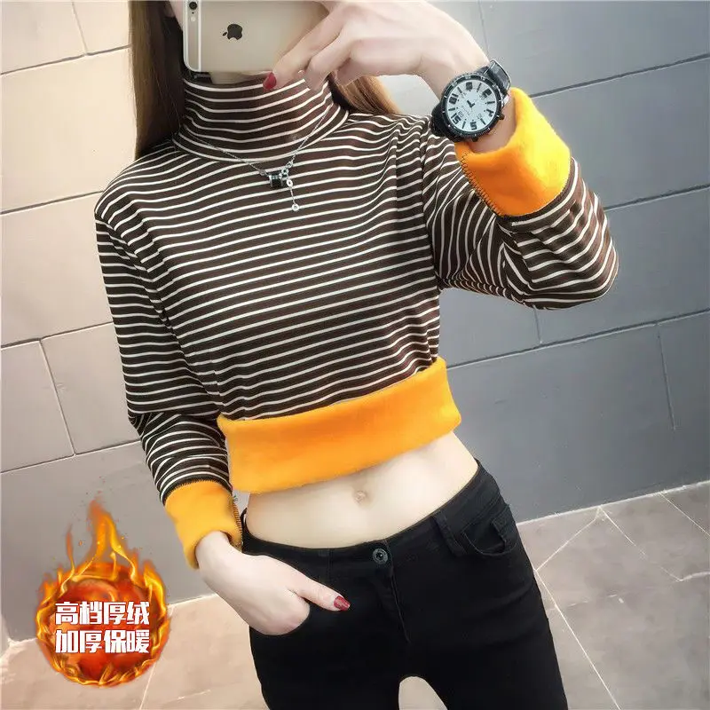 Женские футболки Женская водолазка осенне-зимняя футболка большого размера с