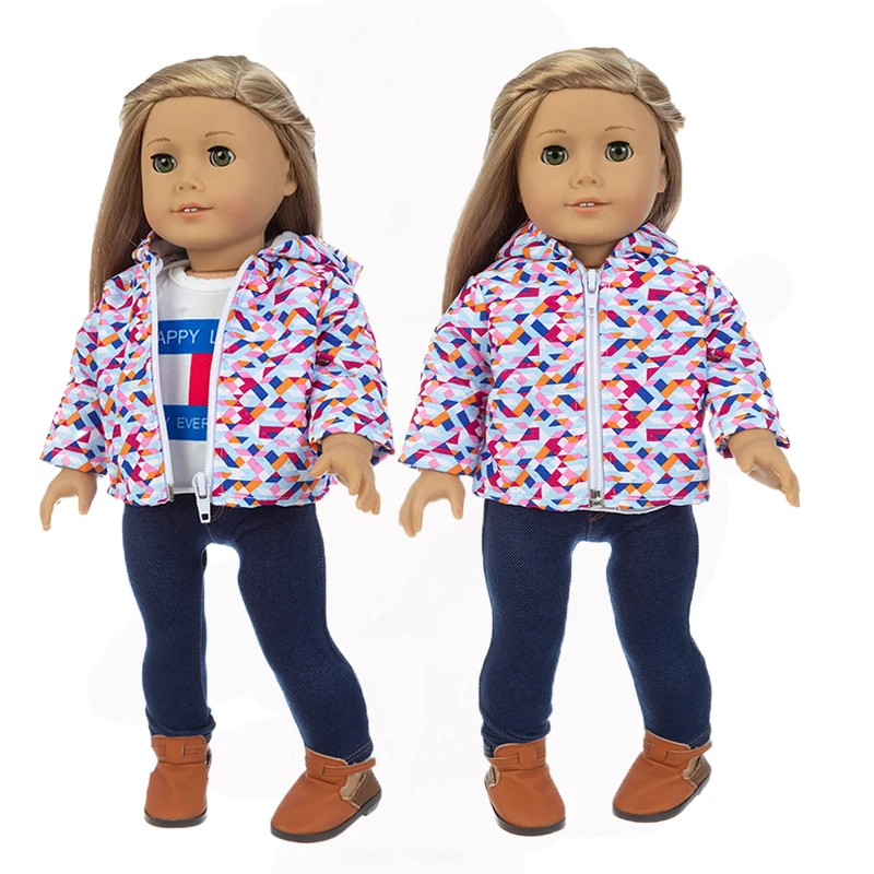 Теплая куртка в клетку одежда подходит для американской девушки 18 дюймов