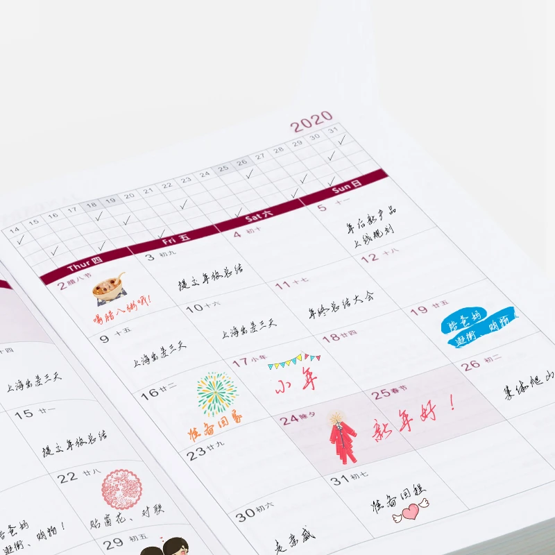 Кожаный ежедневник на 2020 планировщик Еженедельный и ежемесячный блокнот для