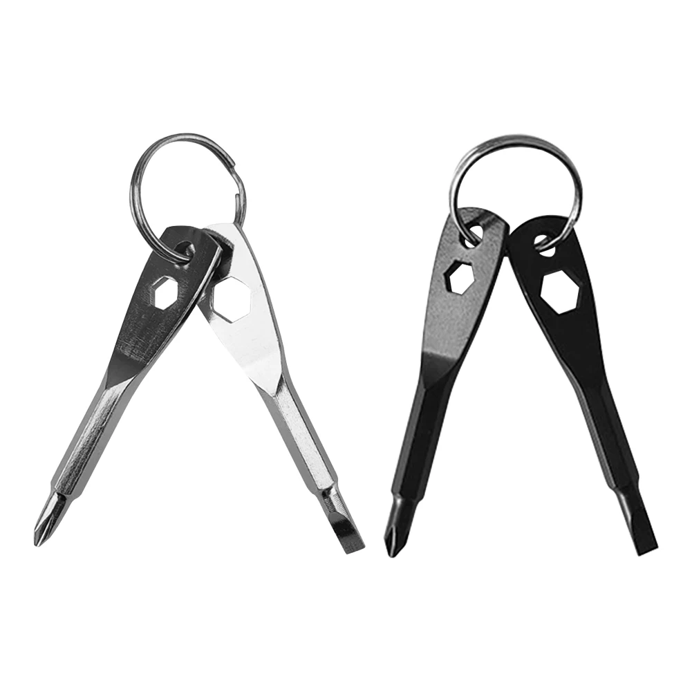 

1 комплект Нержавеющая сталь Mini EDC многофункциональная отвертка ключ Форма щелевые брелок с отвертками карманный инструмент для ремонта