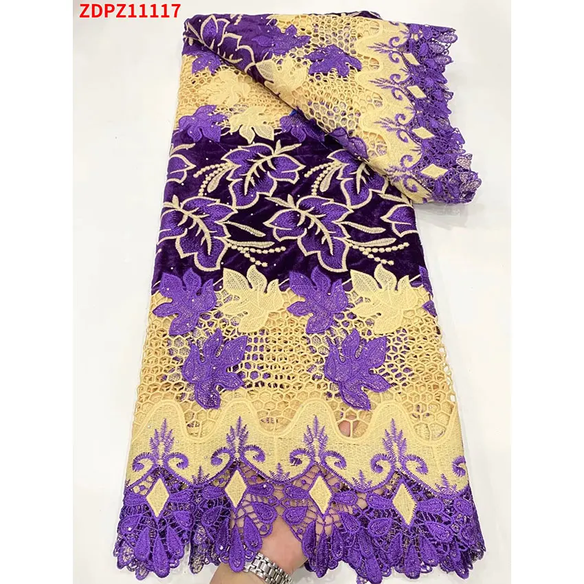 

Elegant French Mesh Lace Fabric African Nigeria Gorgeous Net Water Soluble Fleece Sewing Clothes ​ZDPZ1117 C