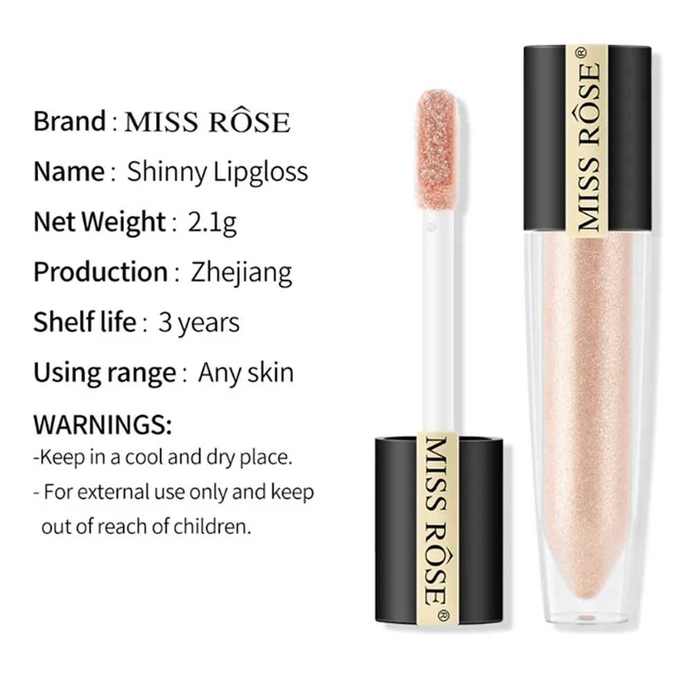 Блестящий Блеск для губ 12 цветов жидкая Мерцающая матовая помада водостойкий