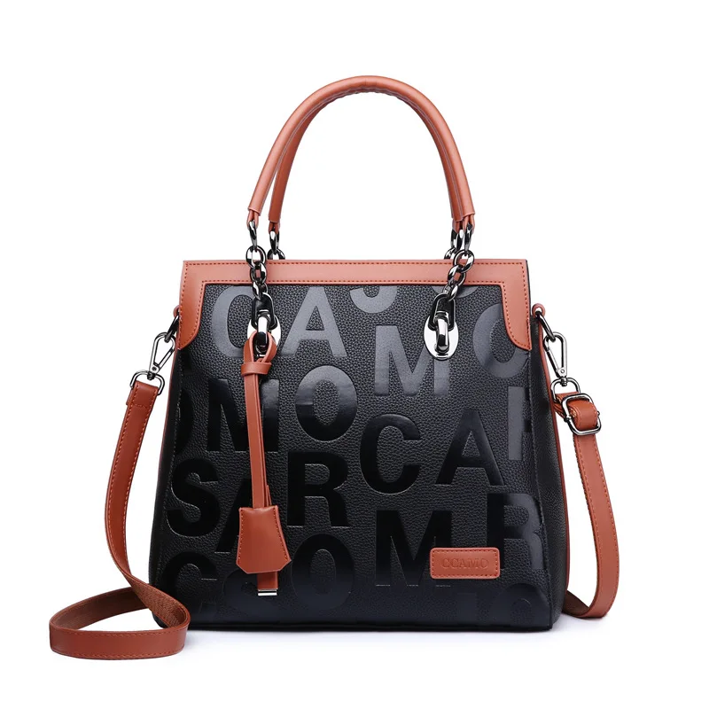 

100% Genuine Leather Handbags 2021 New Large-capacity Portable Tote Fashion Print Hit Color Single Shoulder Messenger Bag Gg